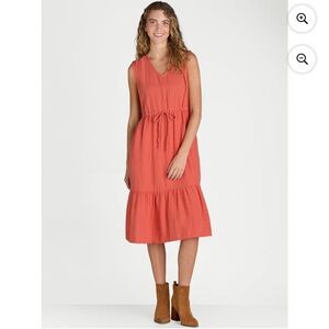 Time & Tru Womens Sleeveless Cotton Dress 👗 with Double Fabric Color Terra Cota